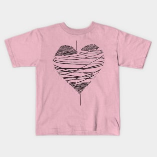 Yarn Heart - Pale Pink Background Kids T-Shirt